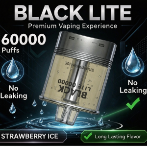BLACK LITE 60000 Strawberry Ice Pod | No Leak, No Burnt Vape